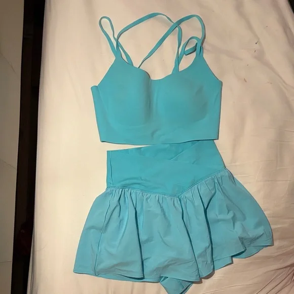Aerie Turquoise Strappy Top and Skirt Set - Picture 1 of 7